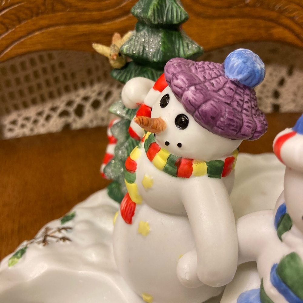 Vintage PartyLite Snowball Snowman Winter Holiday Tea Light Votive Candle Holder - Picture 8 of 17